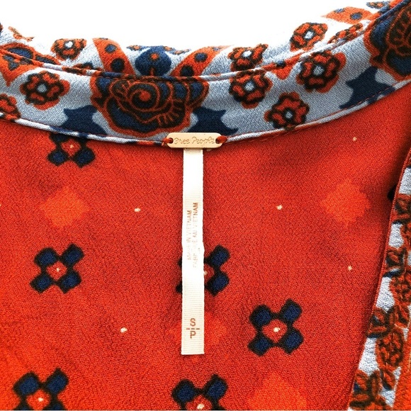 Free People Charlotte Rust Printed Racerback Tunic Tank – Size Small - Picture 9 of 11